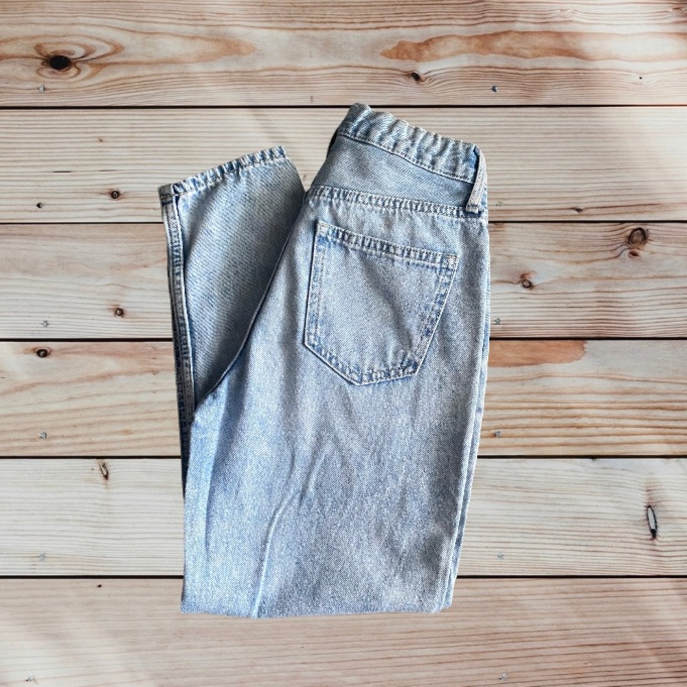 GAP Kids Light Blue Denim Ripped Mom Jeans Size:10